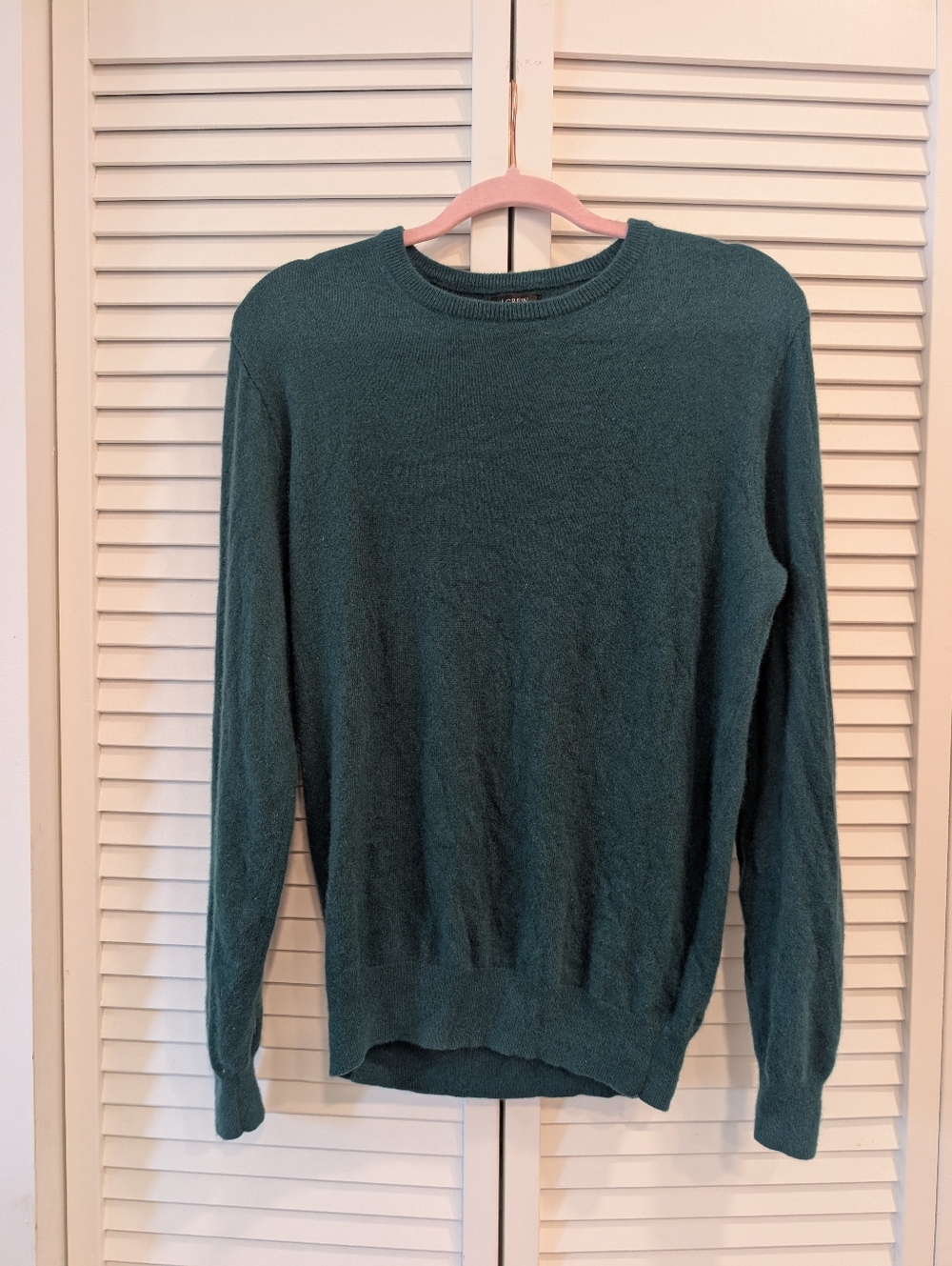 J. Crew Women's Teal Crewneck Sweater  100% Cashmere